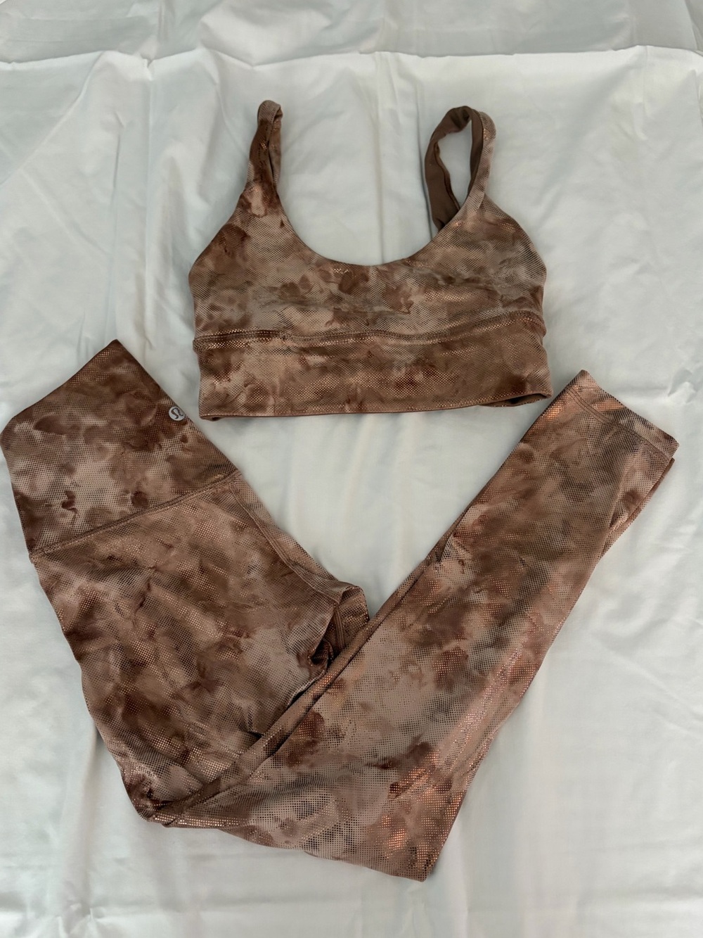 lululemon athletica pink Tie-Dye Sports Bra and Leggings